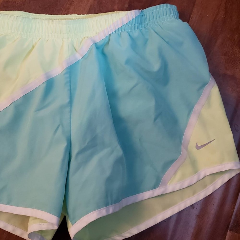 Nike Blue and Light Lime Women's XS Running Short